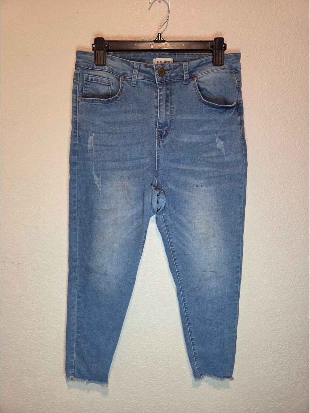 Blue Savvy Light Wash Distressed Denim Jeans Size 13/31